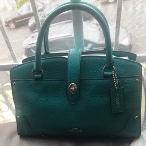 COACH Mercer Satchel 24 in Grain Leather Teal